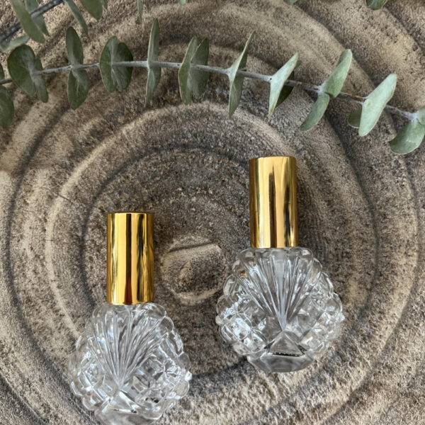 Set twee spray flacons 15 ml - doorzichtig schelp